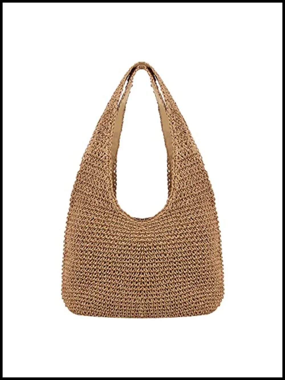 Handwoven Straw Hobo Beach Bag Large Tote Shoulder Handbag Summer